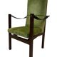 Vintage armchair solid wenge design 60s leather armrests design