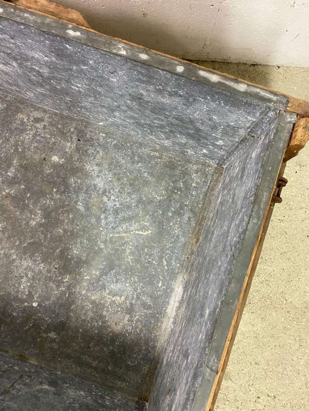 Vintage industrial wooden chest