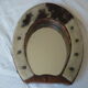 Vintage mirror wood and fur in the shape of horseshoe 25x33cm