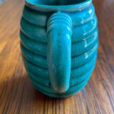 Magnificent blue-green ceramic pitcher 1950