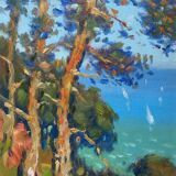 Table by Louis Sola (1928-2011) Marine seaside to pines