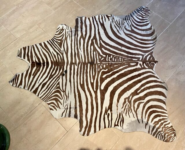 Vintage carpet zebra print cowhide