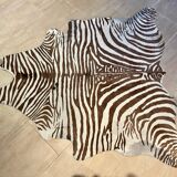 Vintage carpet zebra print cowhide