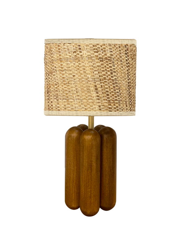 Lampe Charlotte bois raphia Cosin Paris