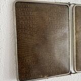 Miroir vintage 1930 triptyque barbier cristal biseauté- 25 x 58 cm