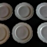 Series of six porcelain plates from Paris old Paris green décor XIXth