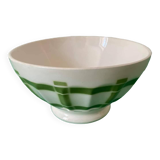 Large faceted earthenware bowl