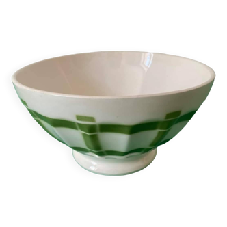 Large faceted earthenware bowl