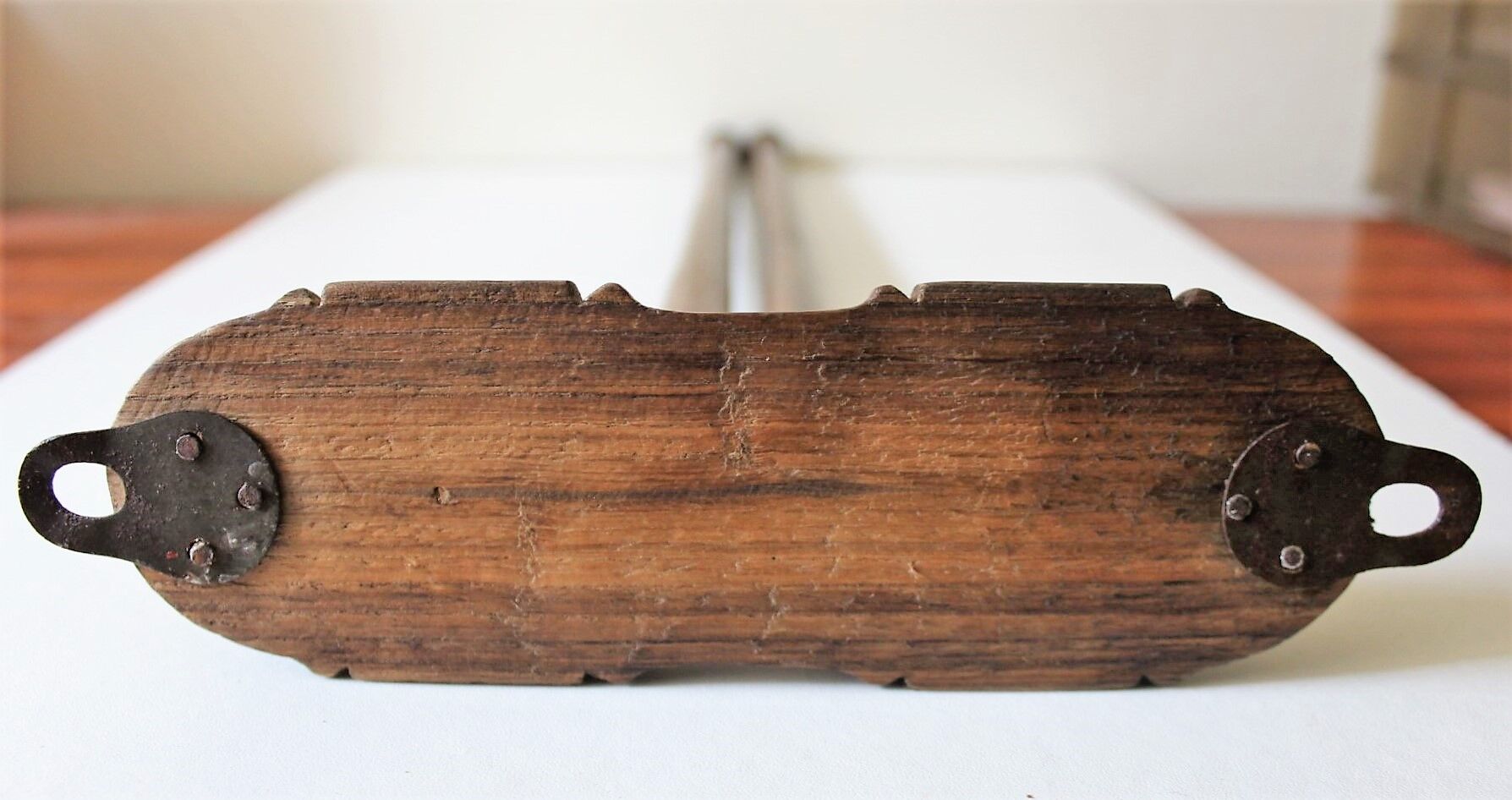 Wooden towel rail 2 branches early XXth