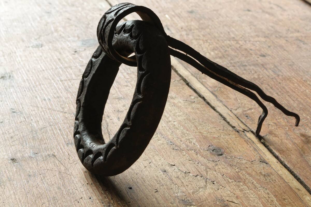 Antique wrought iron door knocker