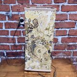 Table lamp in wood and fabric with switch