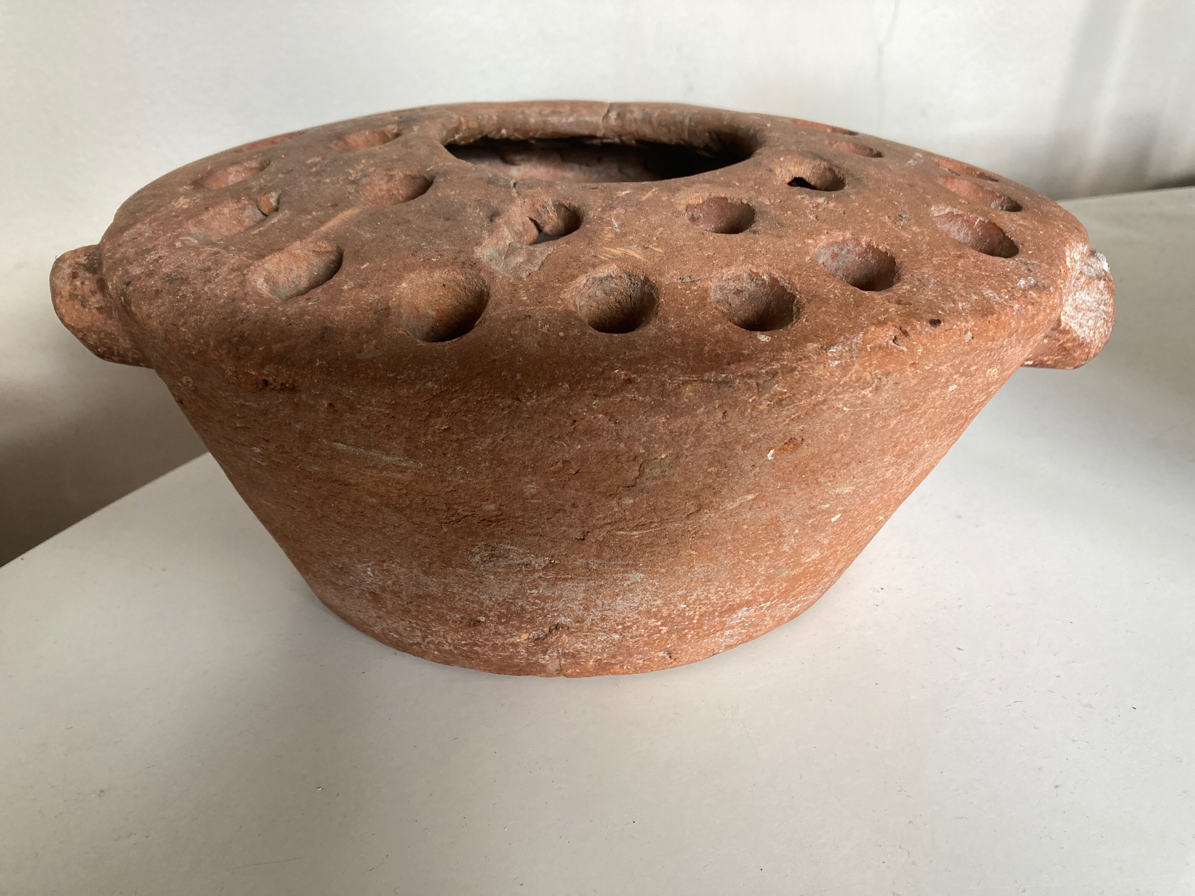 Terracotta farm vase pique flower XXL Folk Art 19th