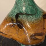 Large lamp signed by Jean-Michel Operto – blown glass with gold leaf
