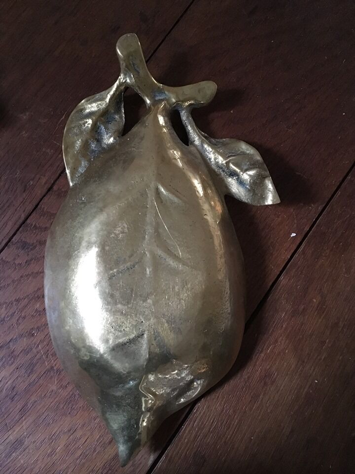 Large empty brass fruit pocket