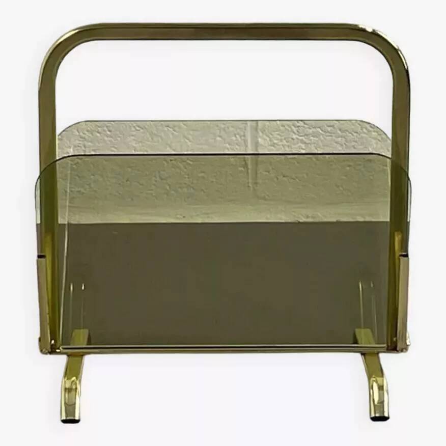 Porte revue en laiton et verre