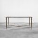 Table basse en laiton patiné et verre Maison Charles années 1960