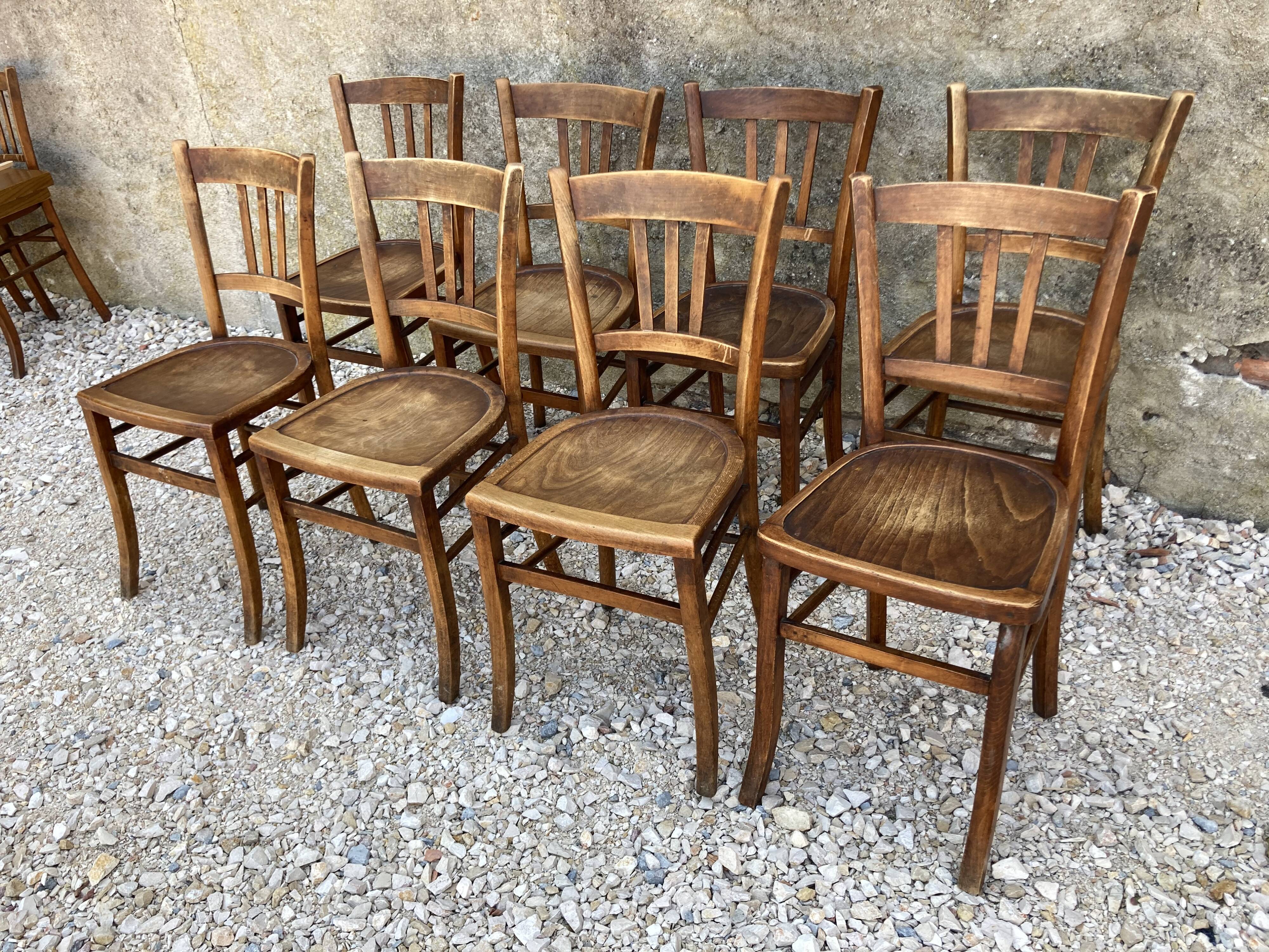 Series of 8 bistro chairs