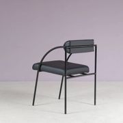 1980s “Tokio” dining table with six “Vienna” chairs by Rodney Kinsman for Bieffeplast, Italy