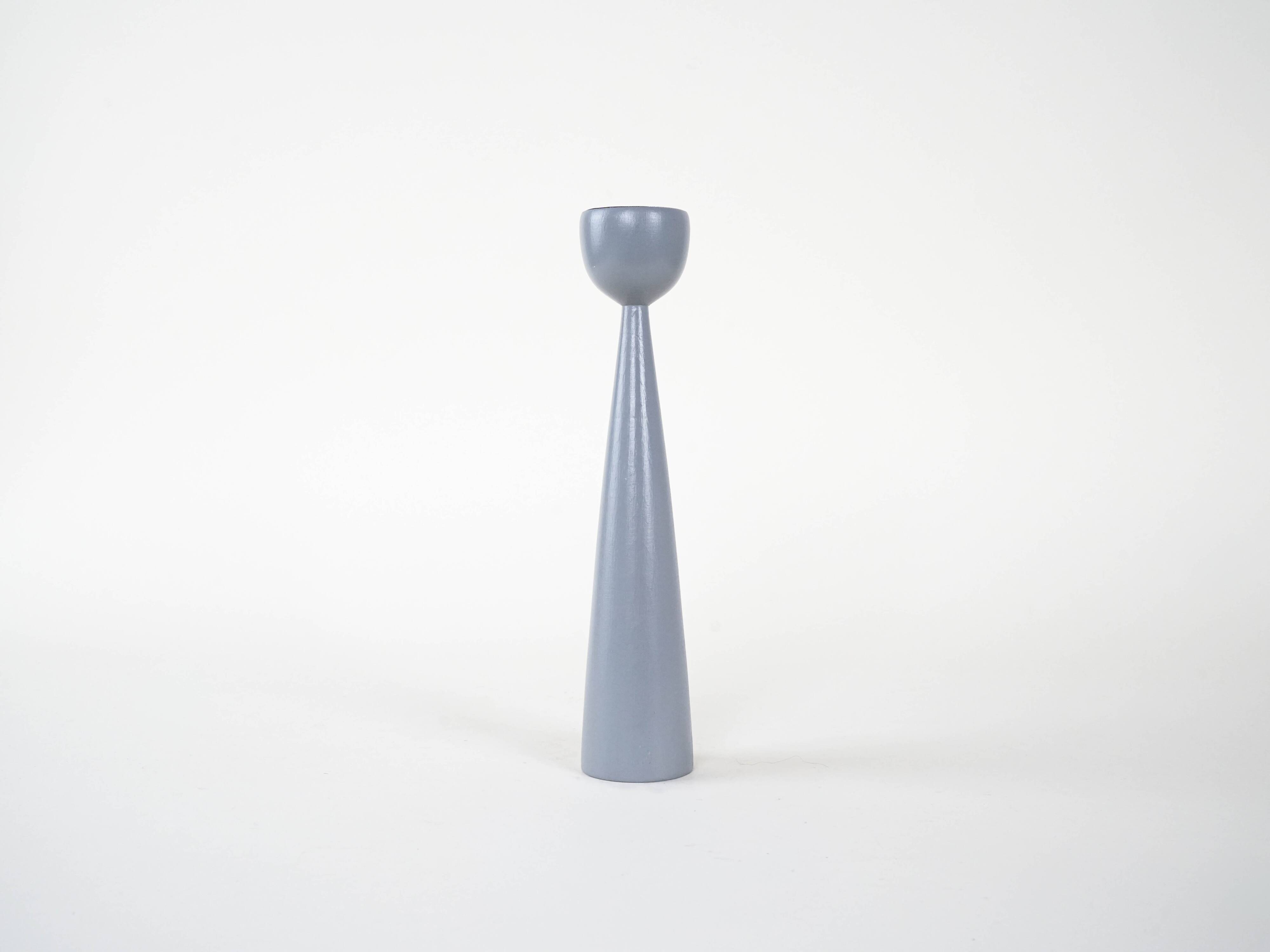 Bougeoir gris, design danois, années 1970, fabriqué au Danemark