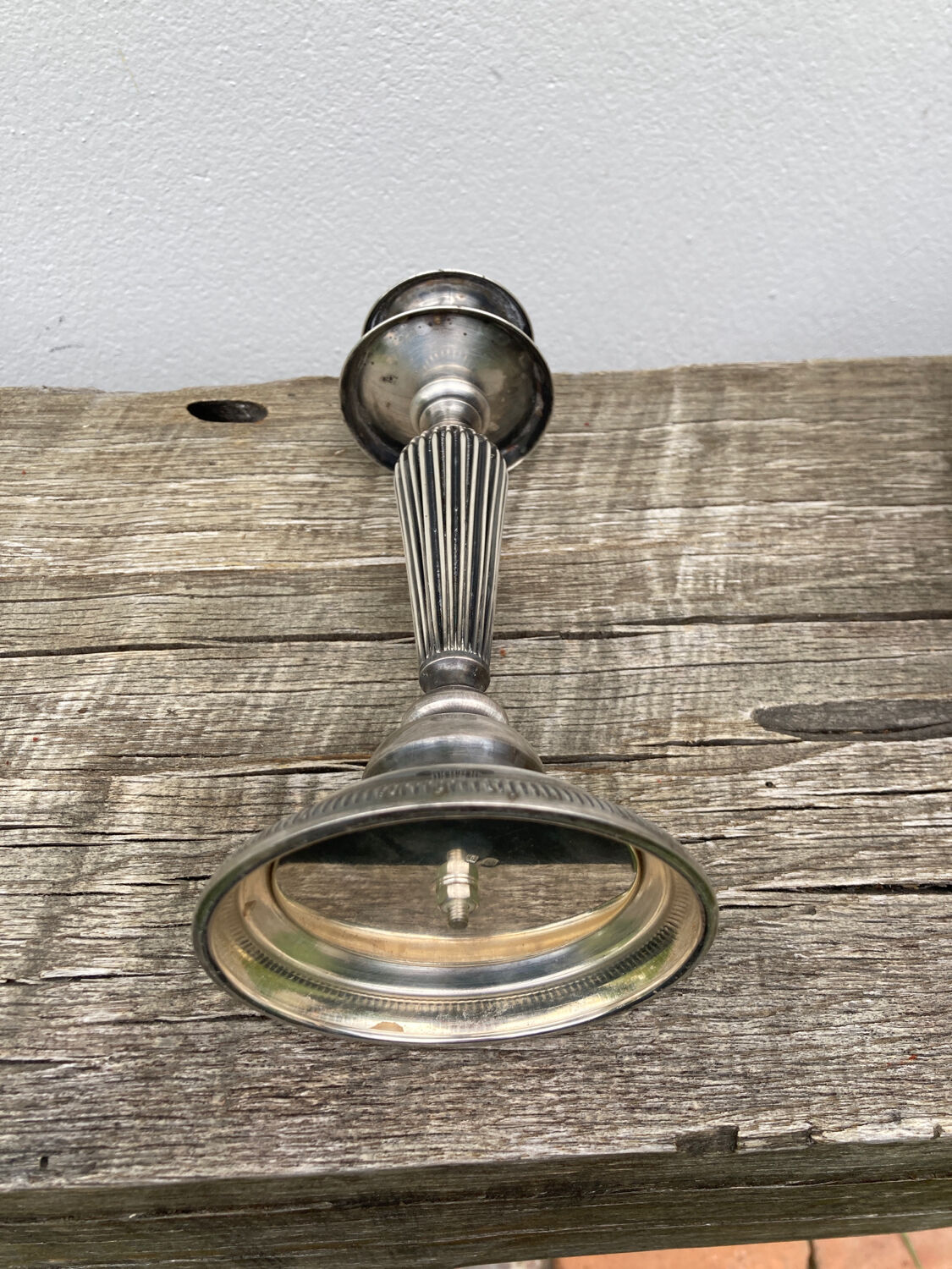 Edouadrien candlestick in old silver metal hallmarked / old candlestick