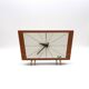 Rare mid century minimalist teak desk clock by zentra