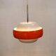 orange and white vintage lamp with chrome accent