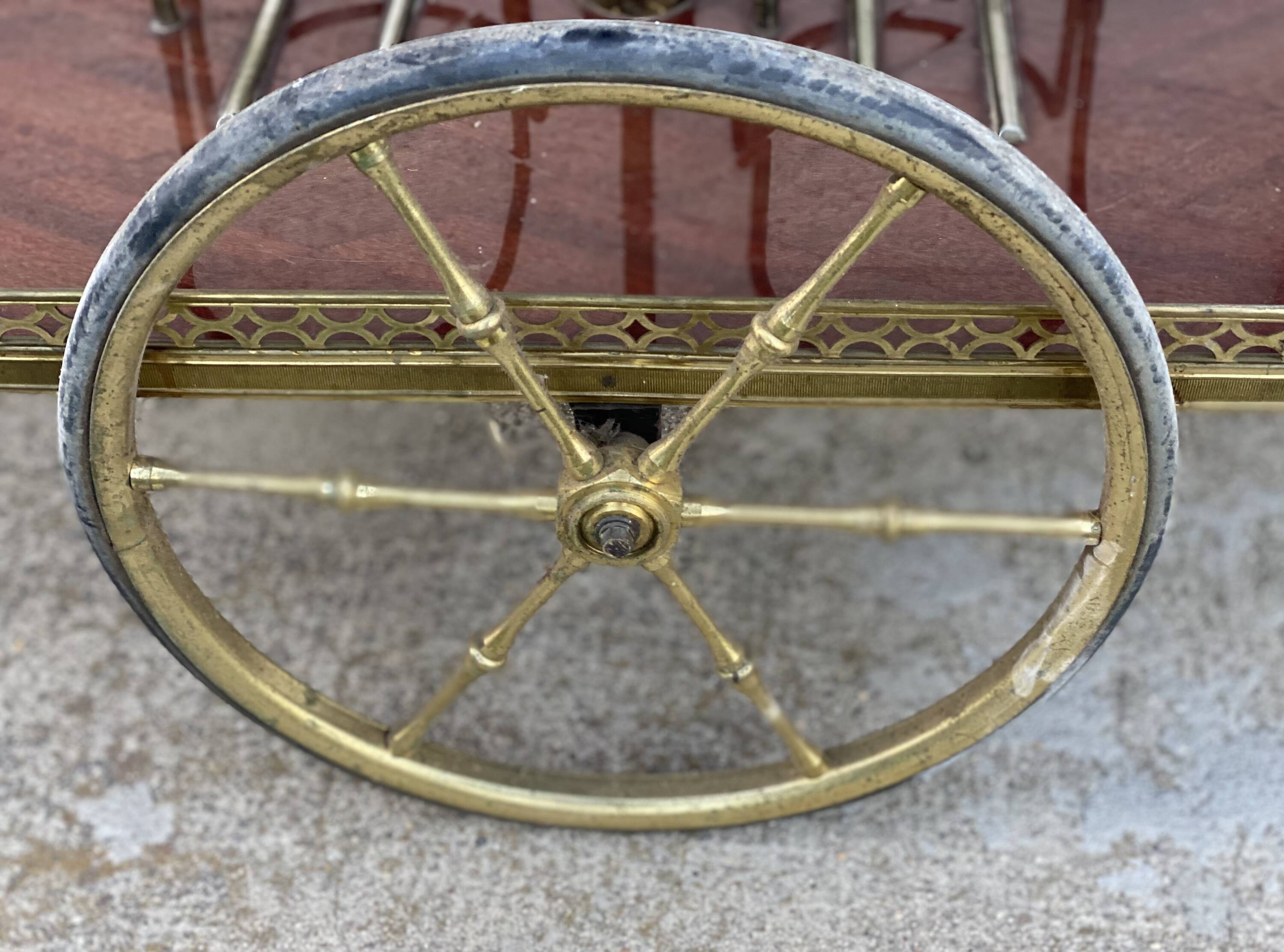 Table desserte à roulettes bar vintage 1950