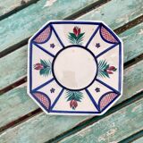 Octagonal earthenware plate