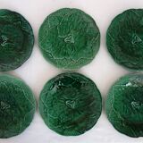 Service à dessert feuilles de vignes barbotine Gien vintage