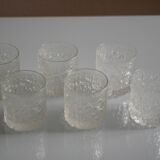set of 6 vintage textured glasses 1980 by Charlotte Hutte @ Goebel Germany
