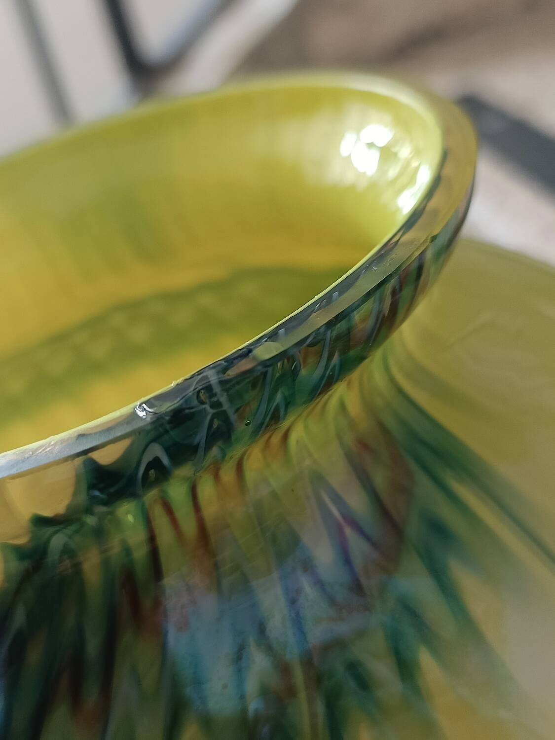 Two-tone blown glass vase, 70s