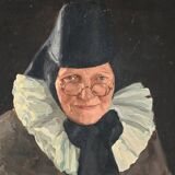 Huile sur toile « polonaise à sa lecture » de a. markowicz – début xxe