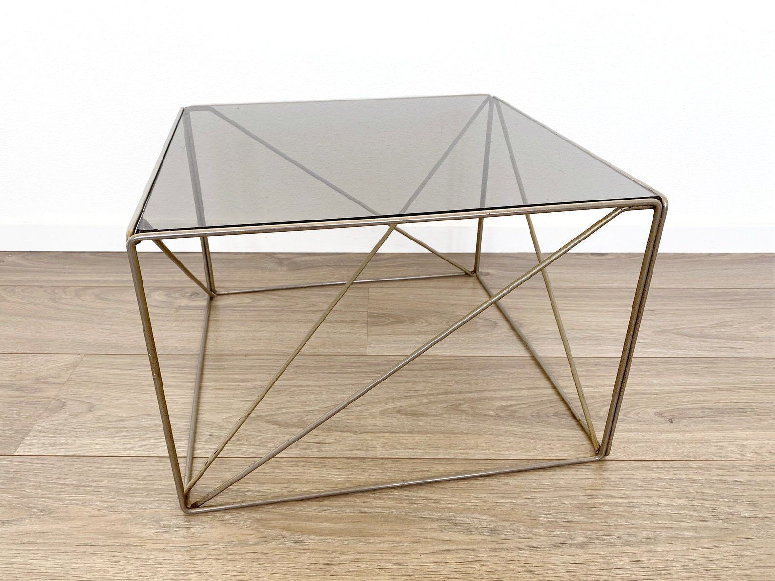 Mid century isocele side table designed by Max Sauze, French Architectural Coffee table