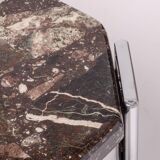 c. 1980 - Coffee table in Breccia marble and chrome - France