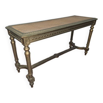 Ancienne banquette de piano doré style Louis XVI