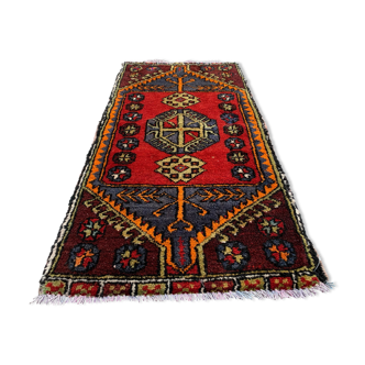 Small Vintage Turkish Rug 102x52 cm, Short Runner, Tribal, Shabby Chic