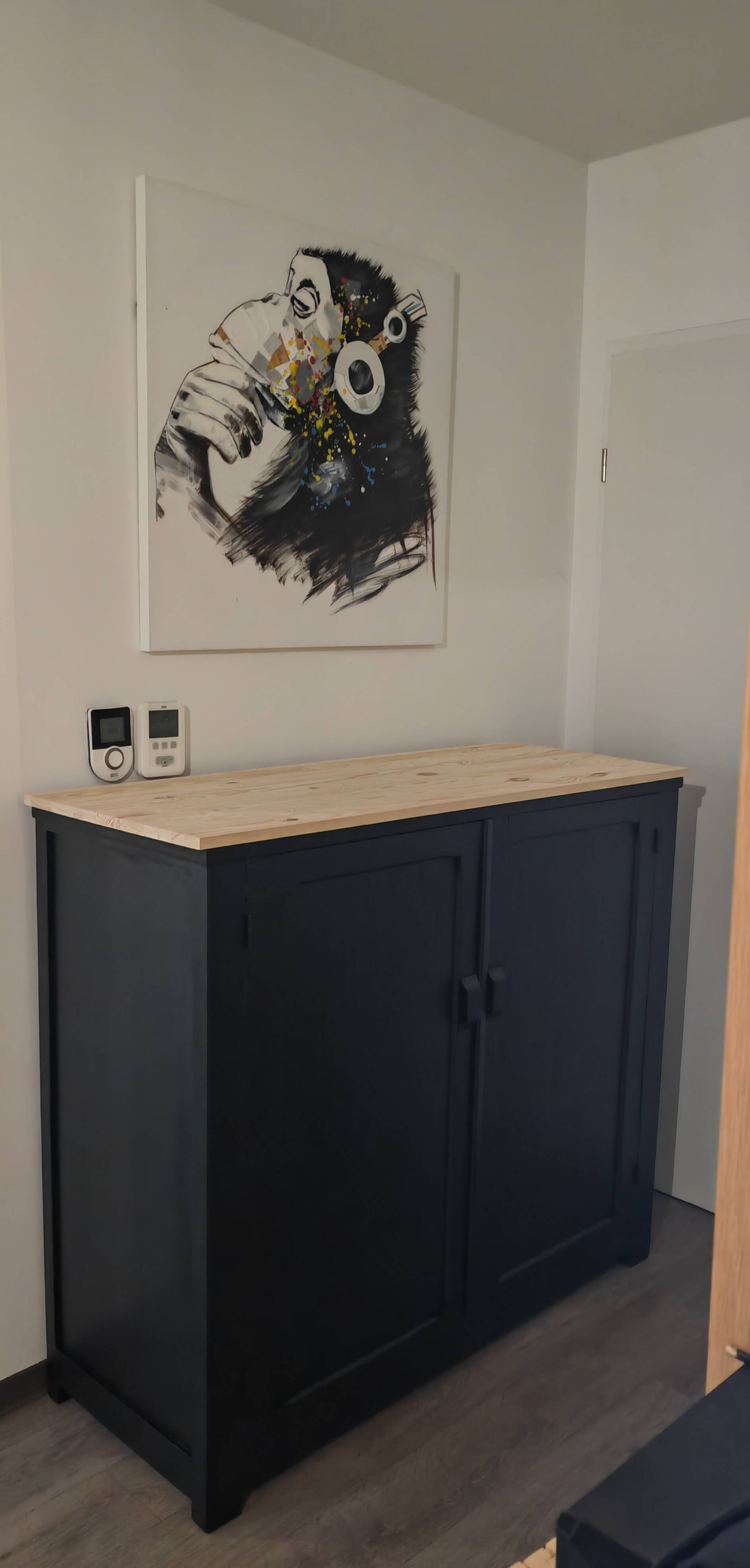 Parisian sideboard in black painted wood