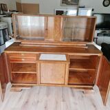 Buffet vaisselier Jindřich Halabala bois massif  noyer années  30-40