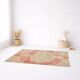 Tapis vintage oriental rouge et saumon