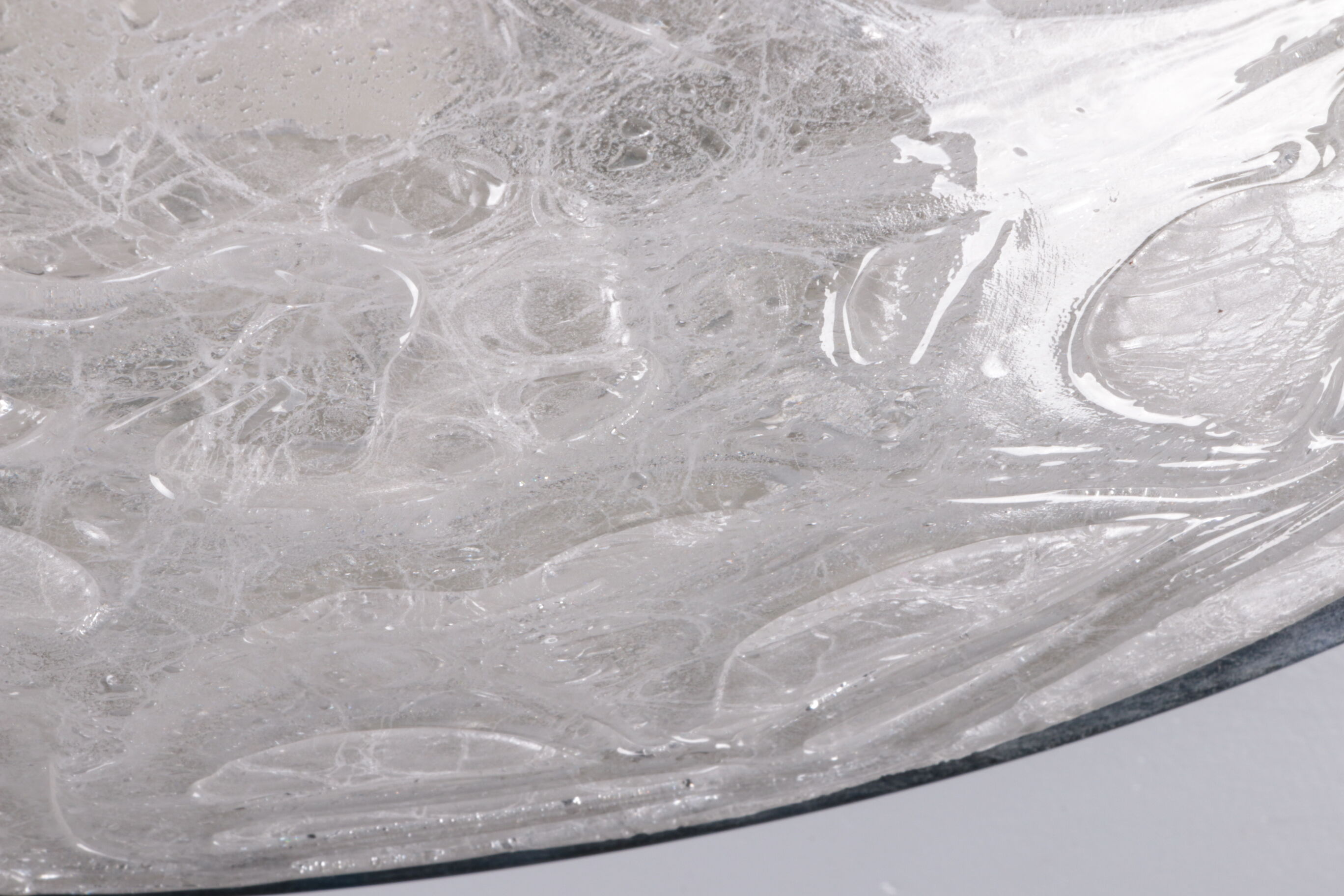 Vintage ceiling lamp Doria leuchten with ice glass and metal, Germany 1960s