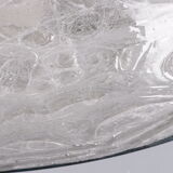 Vintage ceiling lamp Doria leuchten with ice glass and metal, Germany 1960s