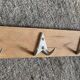 Vintage coat rack in wood and aluminum