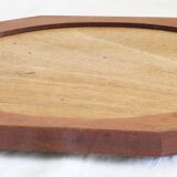Plateau miroir avec compartiments en bois vintage