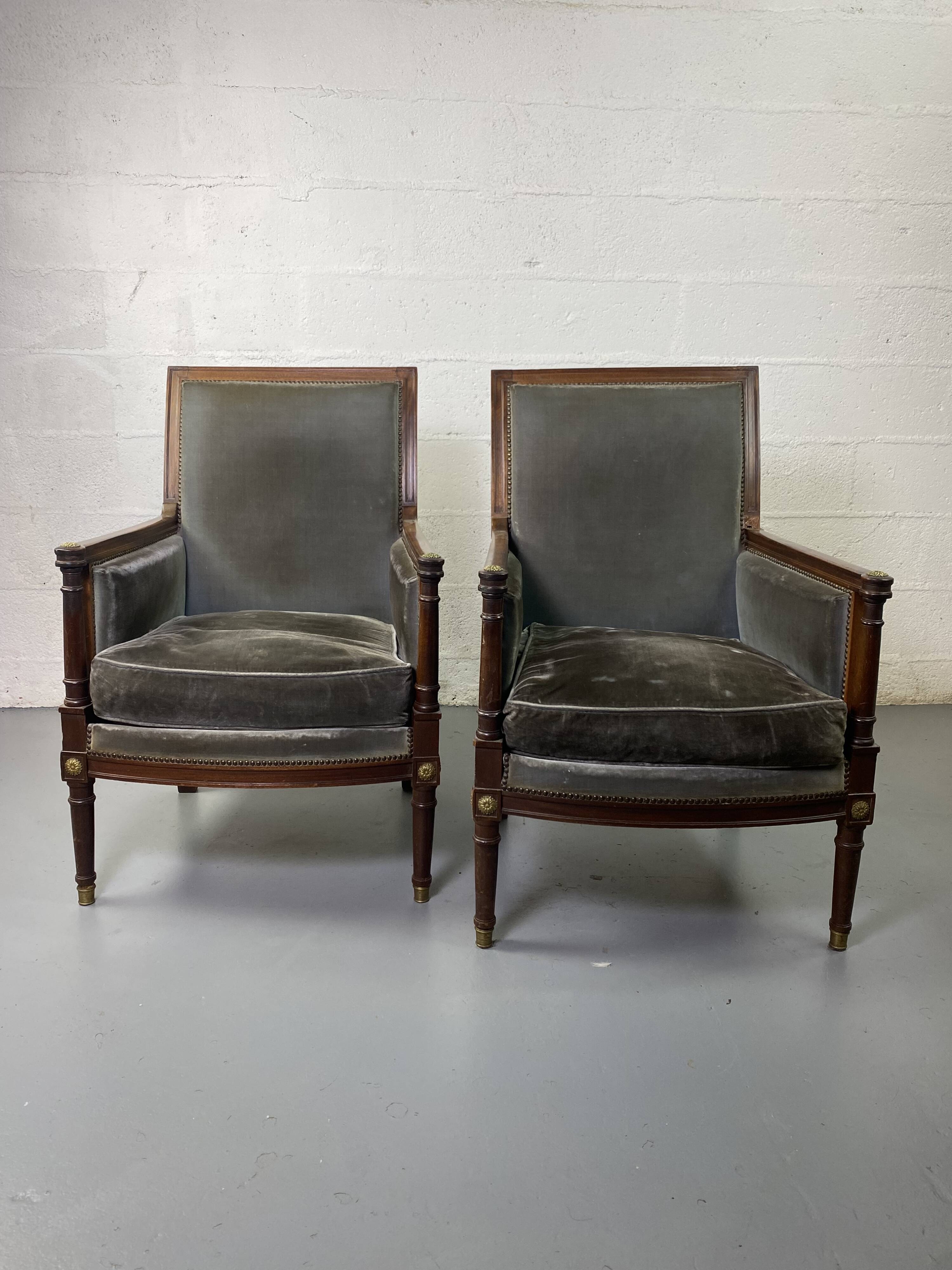 Pair of Empire armchairs