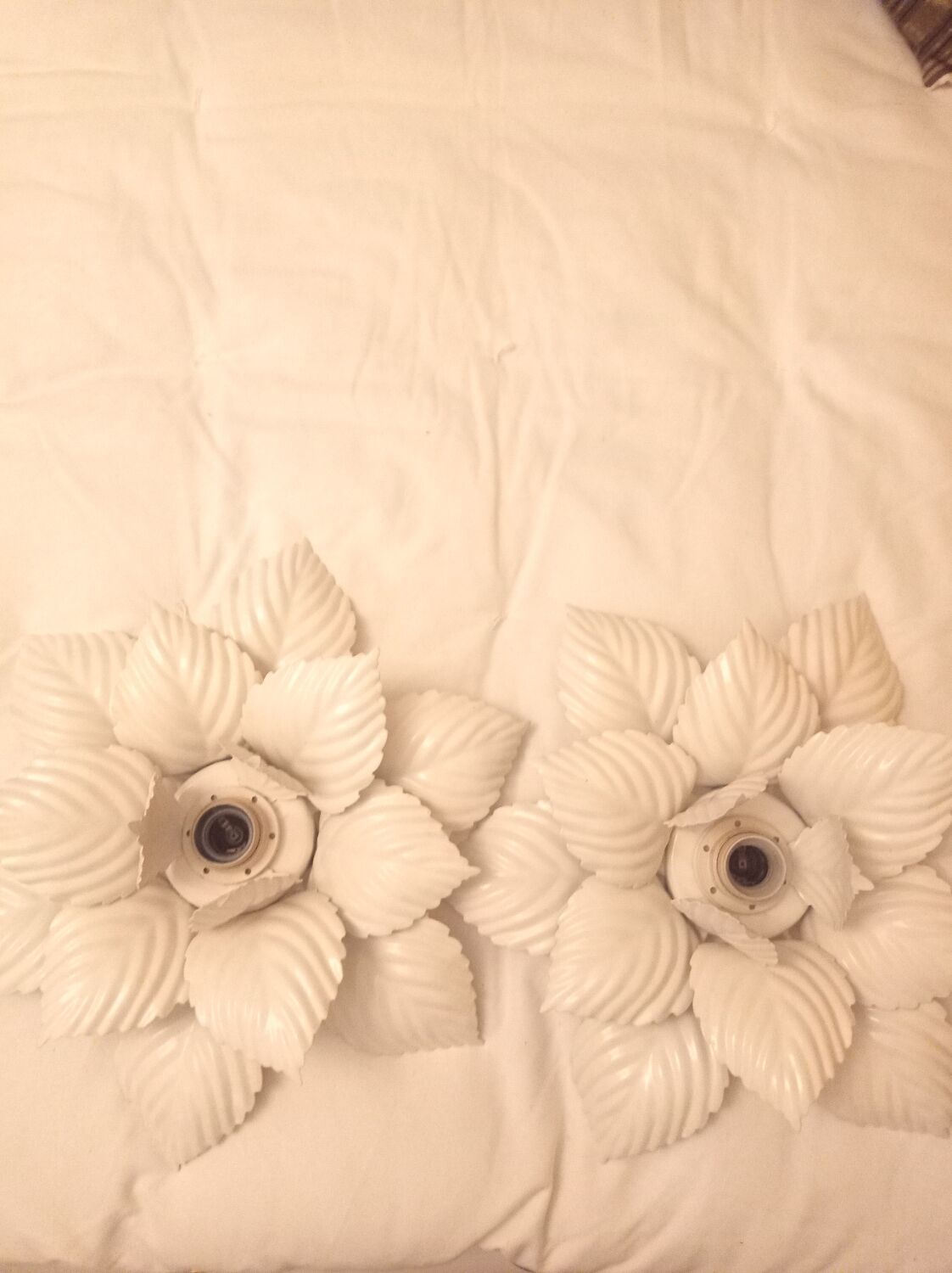 2 appliques fleur métal