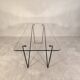 Superb asymmetrical coffee table AIRBORNE 1950s glass and lacquered metal.