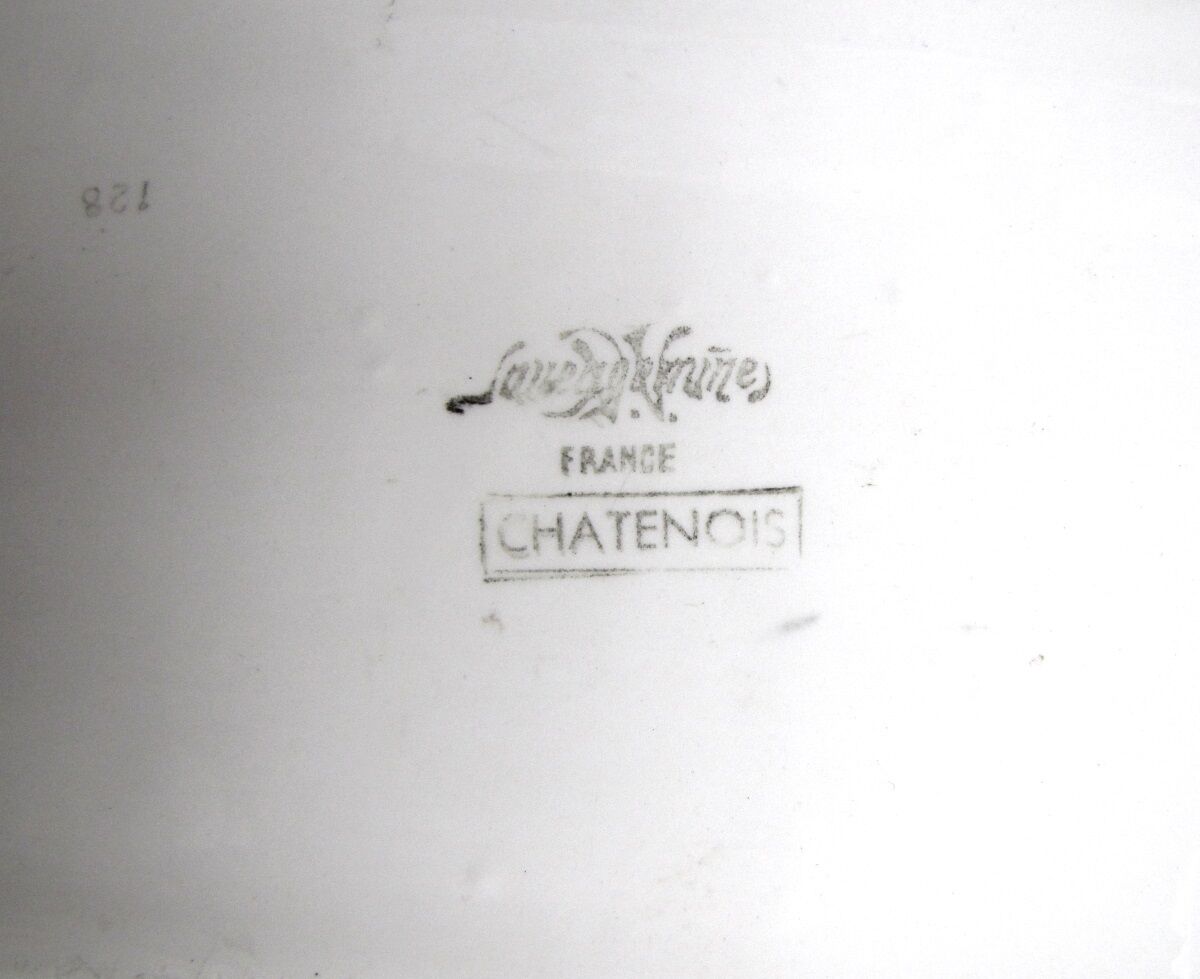 Rare cake dish service chatenois in earthenware of sarreguemines