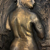 Bronze bas-relief wall panel, signed 20th century