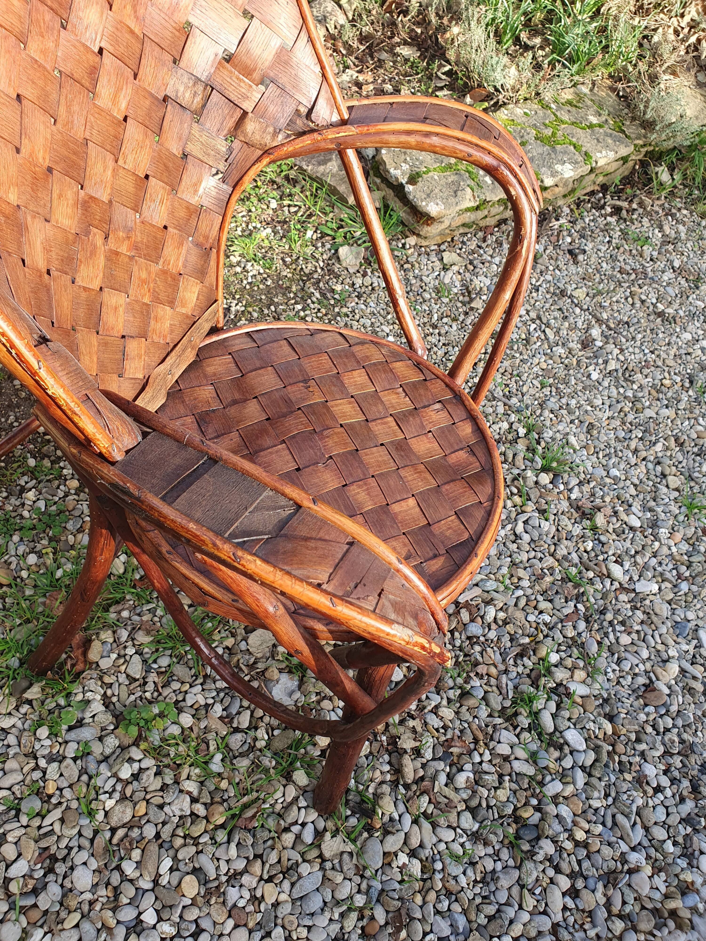Pair of armchairs in chestnut