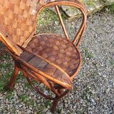 Paire de fauteuils en chataignier du limousin